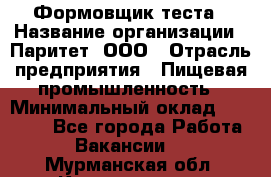 Формовщик теста › Название организации ­ Паритет, ООО › Отрасль предприятия ­ Пищевая промышленность › Минимальный оклад ­ 22 000 - Все города Работа » Вакансии   . Мурманская обл.,Кандалакша г.